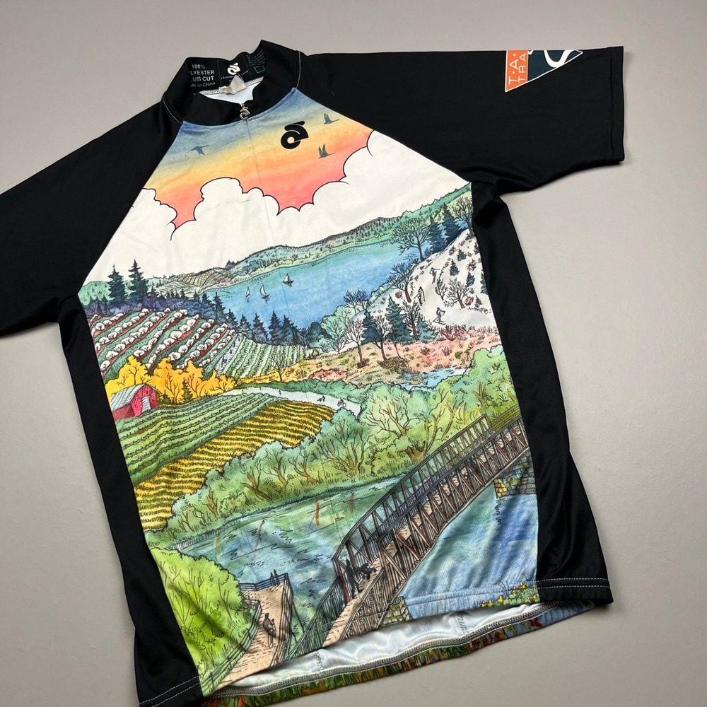 Champion System Cycling Jersey Mens XL Black Traverse City Graphic Club Cut